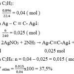 Lý thuyết C2H2 + AgNO3 + NH3 → C2Ag2+ NH4NO3 và bài tập có đáp án